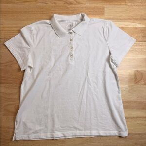 Women's St. John's Bay White Classic Polo L Petite